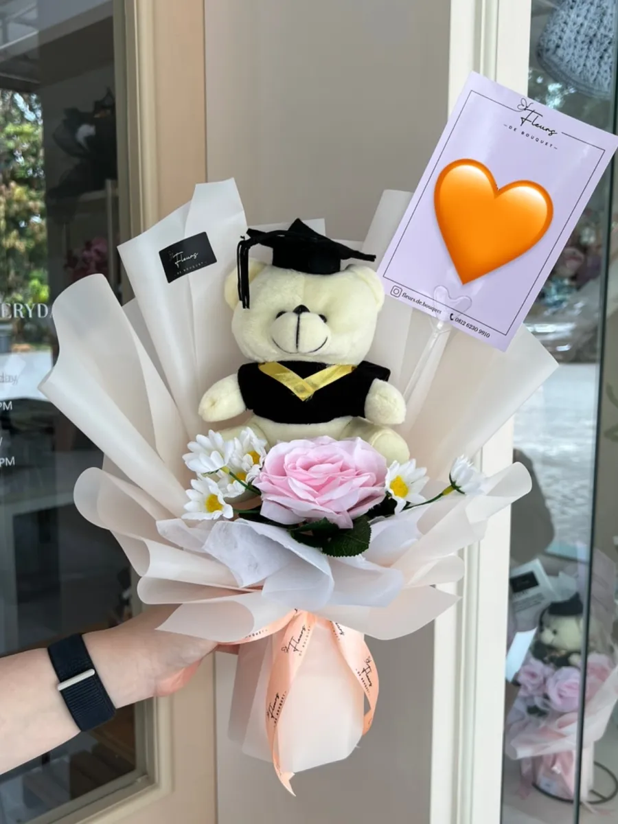 Teddy Single Rose Bouquet (S) | ARTIFICIAL FLOWER
