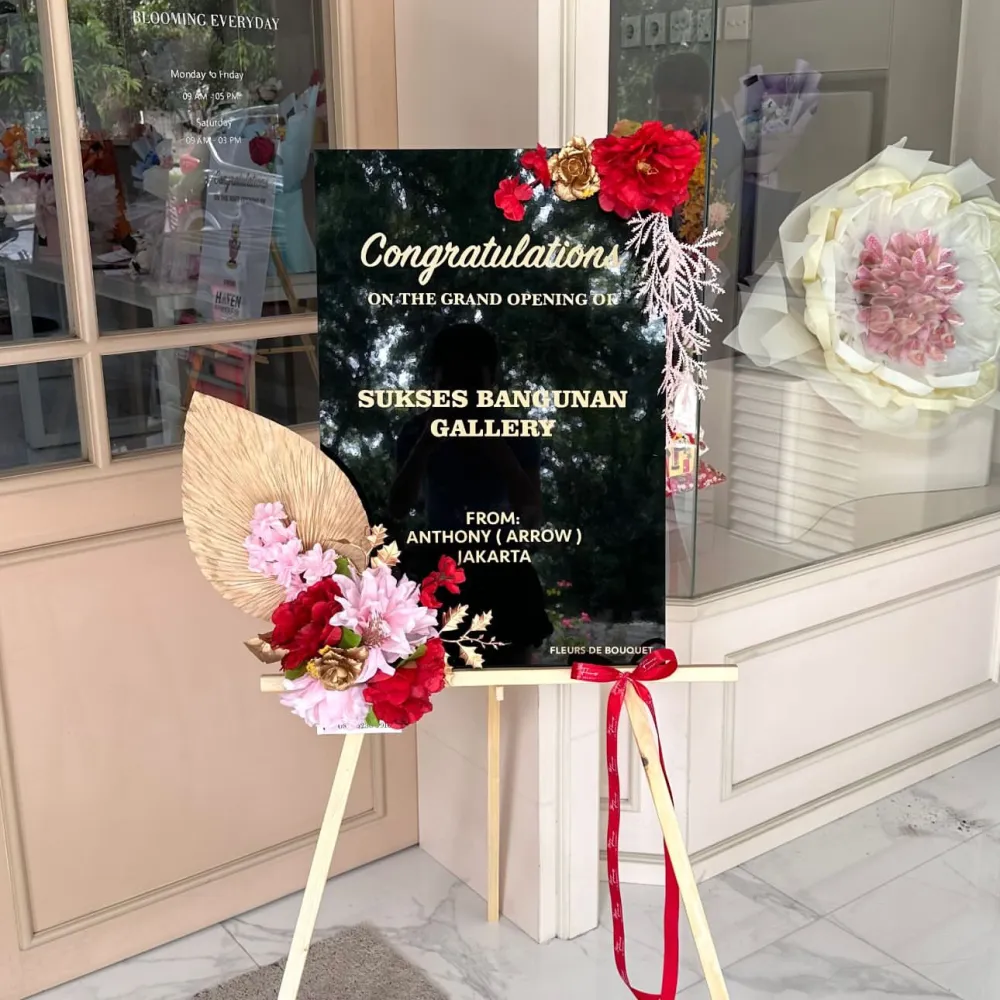 Feta Gold Standing Acrylic | ARTIFICIAL FLOWER