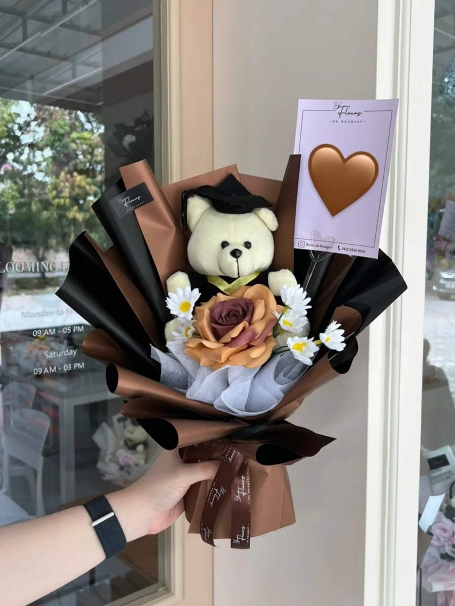 Teddy Single Rose Bouquet (S) | ARTIFICIAL FLOWER