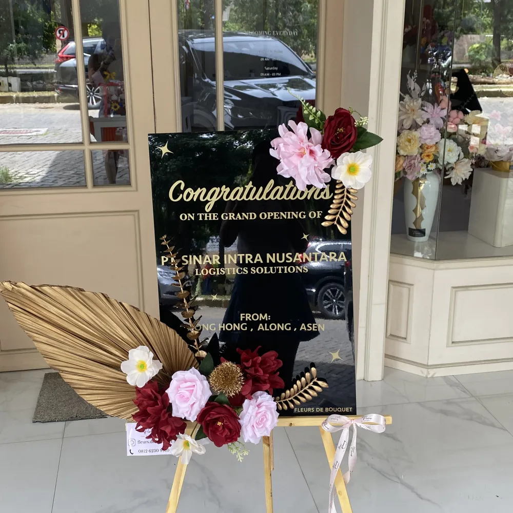 Feta Gold Standing Acrylic | ARTIFICIAL FLOWER