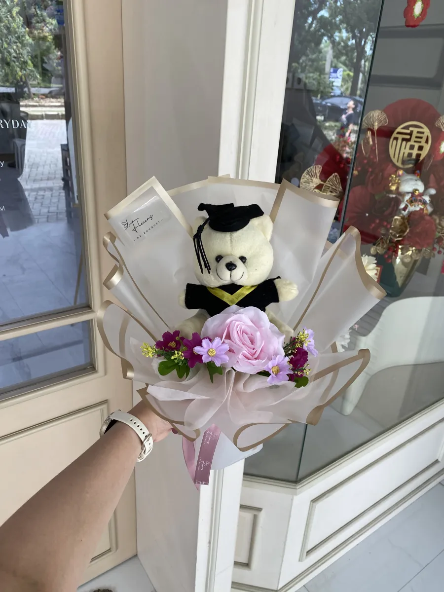 Teddy Single Rose Bouquet (S) | ARTIFICIAL FLOWER