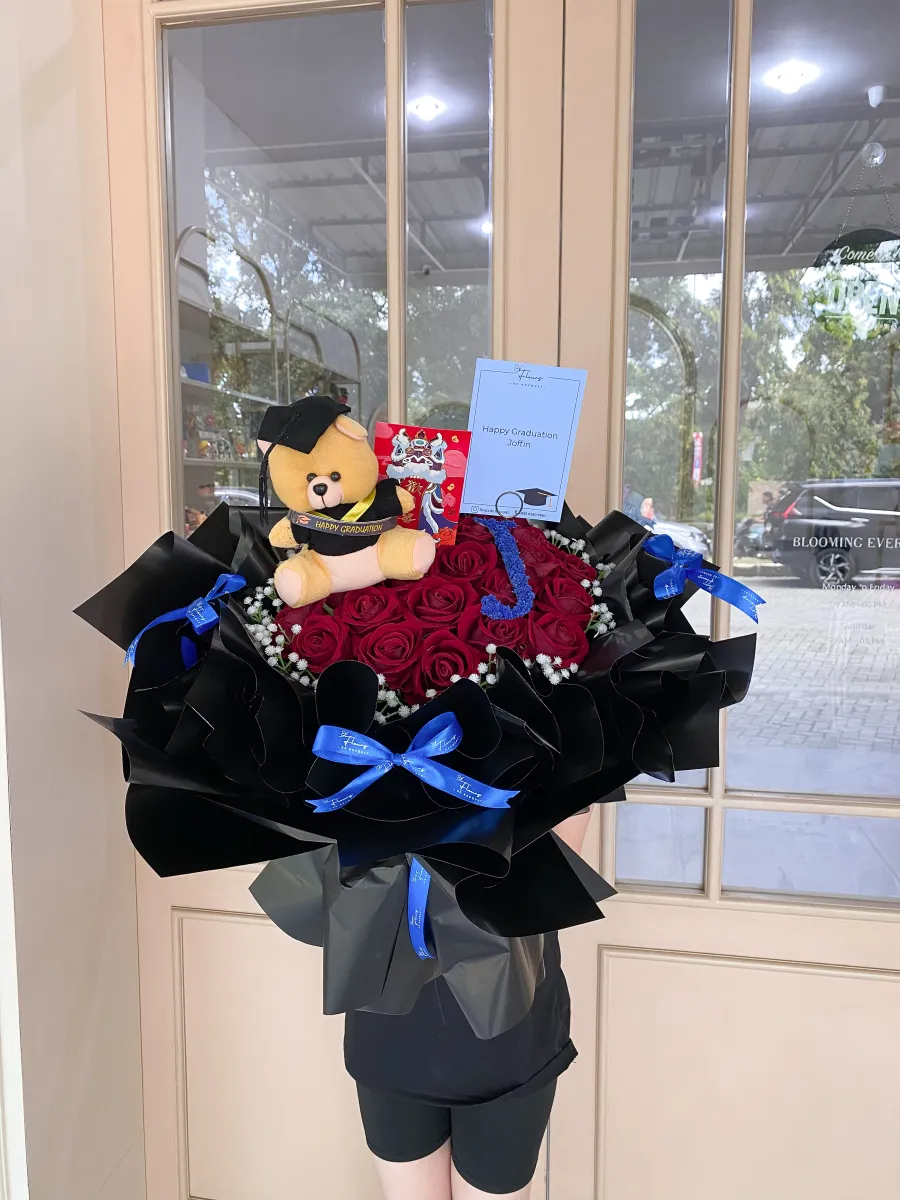 Initial Teddy Rose Bouquet | ARTIFICIAL FLOWER