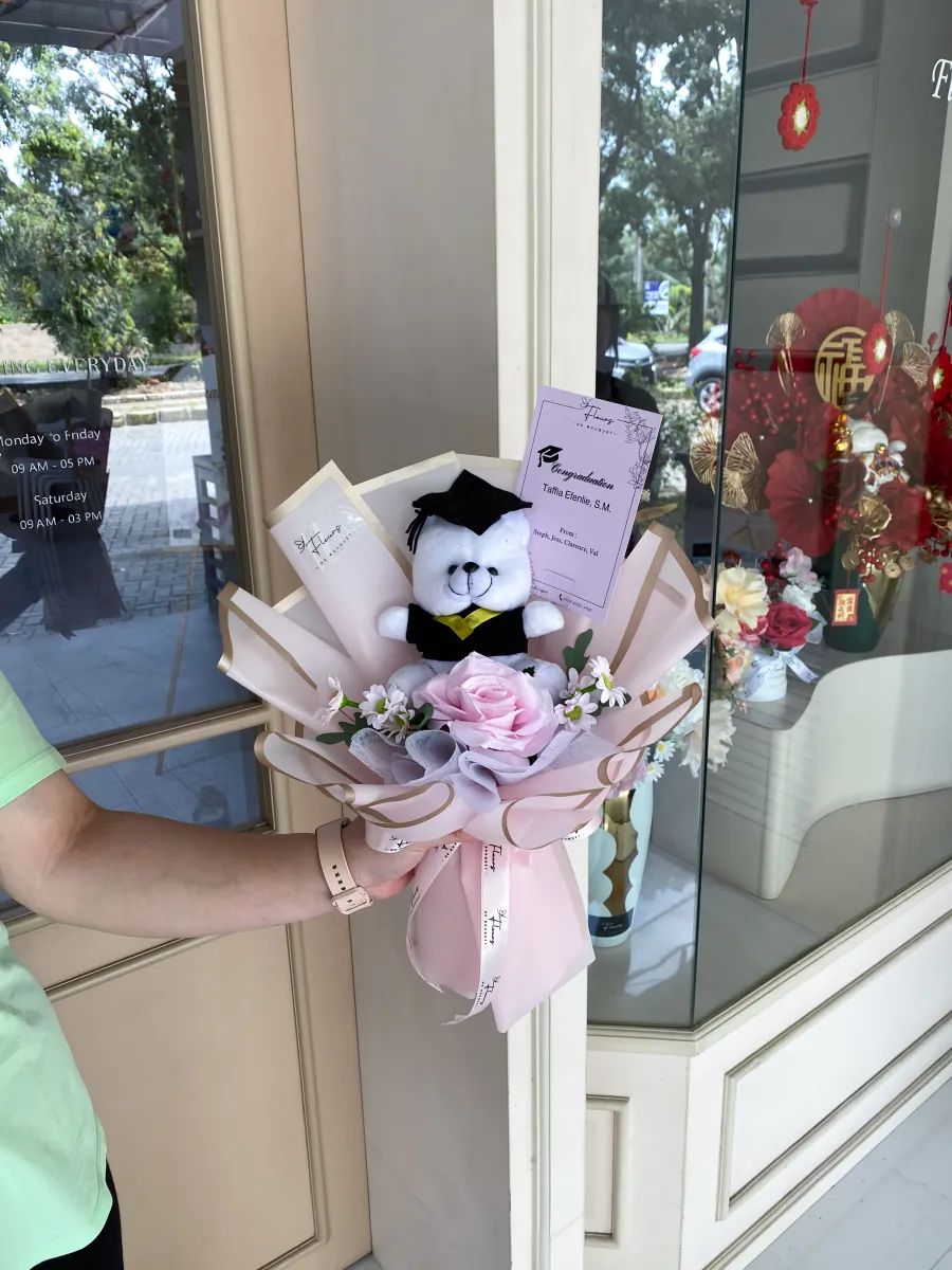 Teddy Single Rose Bouquet (S) | ARTIFICIAL FLOWER