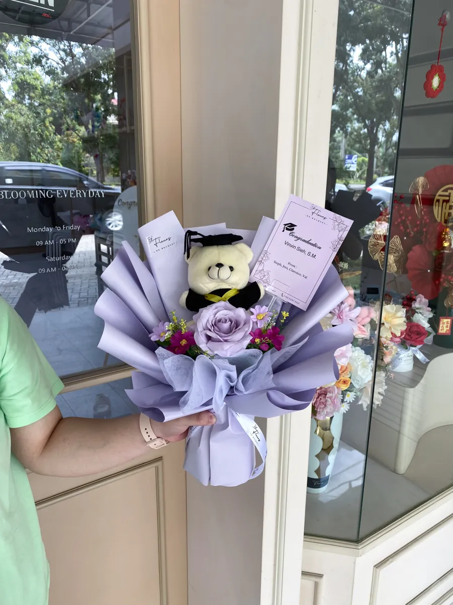 Teddy Single Rose Bouquet (S) | ARTIFICIAL FLOWER