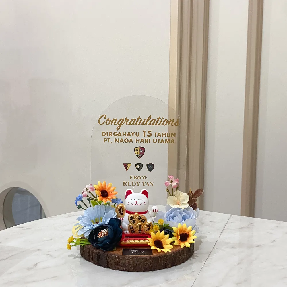 Table Wood Acrylic | ARTIFICIAL FLOWER