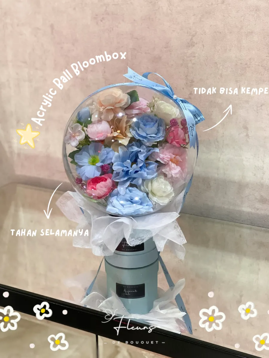 Acrylic Ball Bloombox | Artificial Flowers