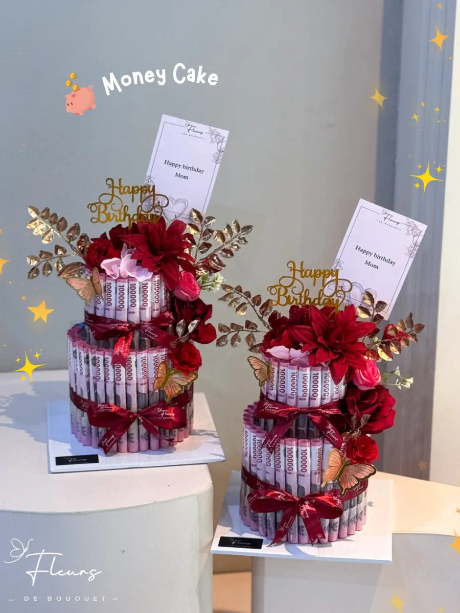 2 Tier Money Cake | Artificial Flower